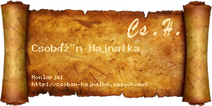 Csobán Hajnalka névjegykártya